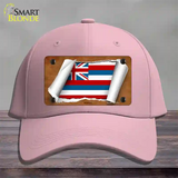 Hawaii Flag Scroll Novelty License Plate Hat Cotton / Pink