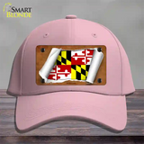 Maryland Flag Scroll Novelty License Plate Hat Cotton / Pink