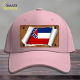 Mississippi Flag Scroll Novelty License Plate Hat Cotton / Pink