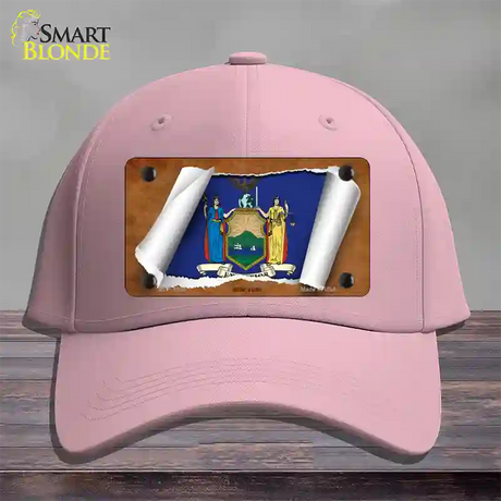 New York Flag Scroll Novelty License Plate Hat Cotton / Pink