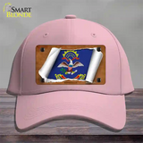 North Dakota Flag Scroll Novelty License Plate Hat Cotton / Pink