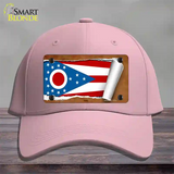 Ohio Flag Scroll Novelty License Plate Hat Cotton / Pink