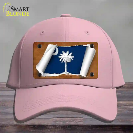 South Carolina Flag Scroll Novelty License Plate Hat Cotton / Pink