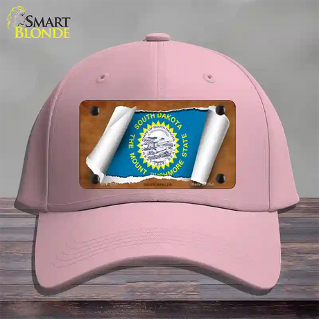 South Dakota Flag Scroll Novelty License Plate Hat Cotton / Pink