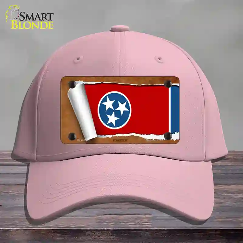 Tennessee Flag Scroll Novelty License Plate Hat Cotton / Pink