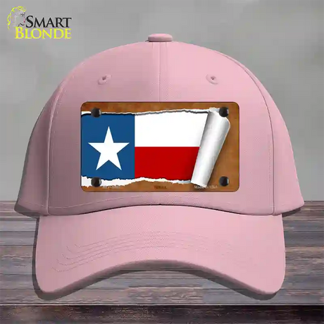 Texas Flag Scroll Novelty License Plate Hat Cotton / Pink