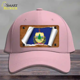 Vermont Flag Scroll Novelty License Plate Hat Cotton / Pink