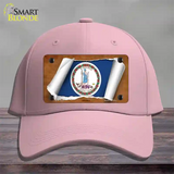 Virginia Flag Scroll Novelty License Plate Hat Cotton / Pink