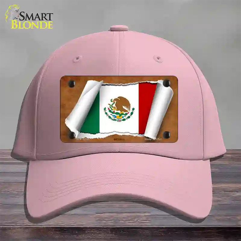 Mexico Flag Scroll Novelty License Plate Hat Cotton / Pink