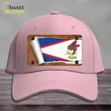 American Samoa Flag Scroll Novelty License Plate Hat Cotton / Pink