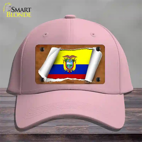 Ecuador Flag Scroll Novelty License Plate Hat Cotton / Pink