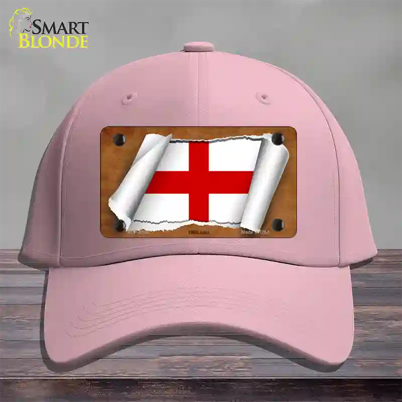 England Flag Scroll Novelty License Plate Hat Cotton / Pink