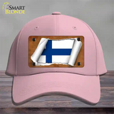 Finland Flag Scroll Novelty License Plate Hat Cotton / Pink