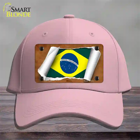 Brazil Flag Scroll Novelty License Plate Hat Cotton / Pink