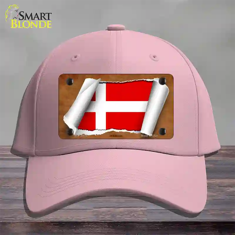 Denmark Flag Scroll Novelty License Plate Hat Cotton / Pink