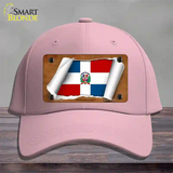 Dominican Republic Flag Scroll Novelty License Plate Hat Cotton / Pink