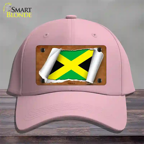 Jamaica Flag Scroll Novelty License Plate Hat Cotton / Pink