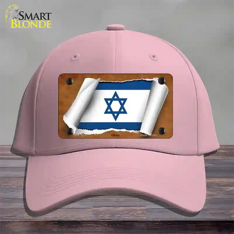 Israel Flag Scroll Novelty License Plate Hat Cotton / Pink