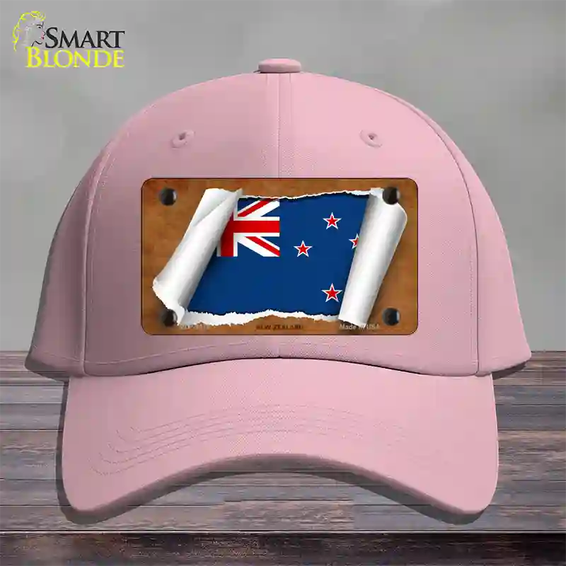 New Zealand Flag Scroll Novelty License Plate Hat Cotton / Pink