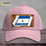 Nicaragua Flag Scroll Novelty License Plate Hat Cotton / Pink