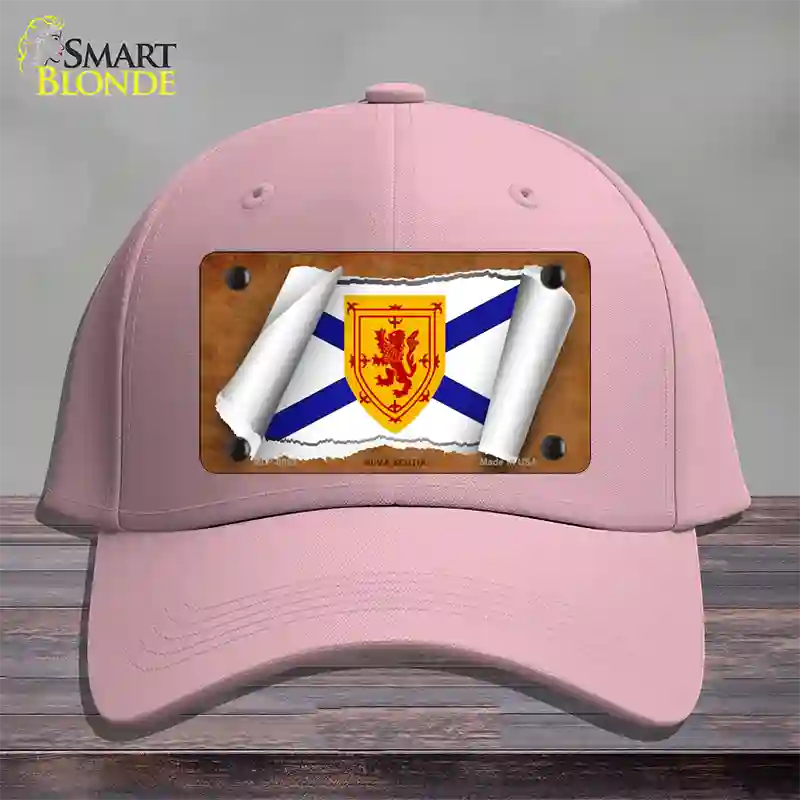 Nova Scotia Flag Scroll Novelty License Plate Hat Cotton / Pink