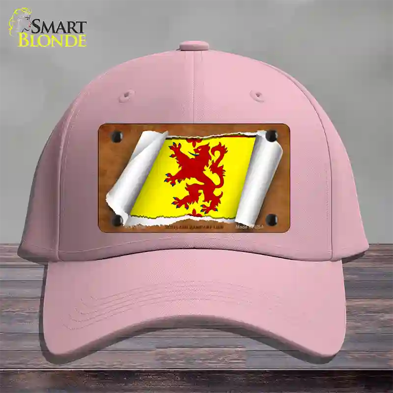 Scotland Rampant Lion Flag Scroll Novelty License Plate Hat Cotton / Pink