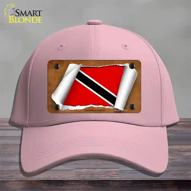 Trinidad & Tobago Flag Scroll Novelty License Plate Hat Cotton / Pink