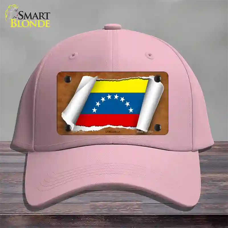 Venezuela Flag Scroll Novelty License Plate Hat Cotton / Pink