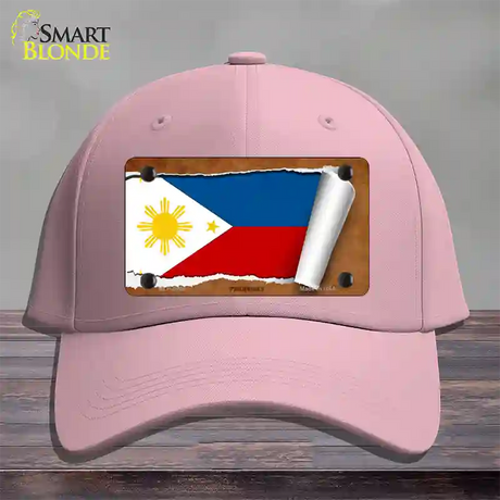 Philippines Flag Scroll Novelty License Plate Hat Cotton / Pink