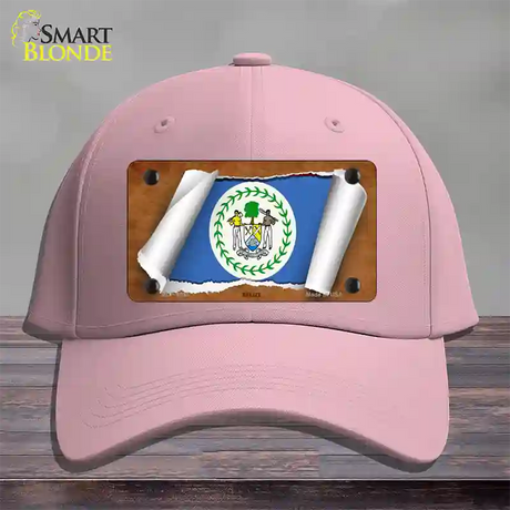 Belize Flag Scroll Novelty License Plate Hat Cotton / Pink