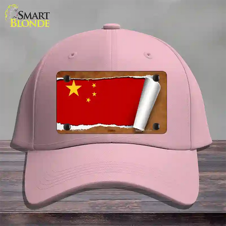 China Flag Scroll Novelty License Plate Hat Cotton / Pink