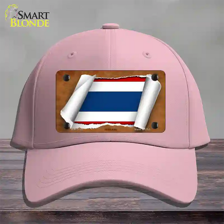 Thailand Flag Scroll Novelty License Plate Hat Cotton / Pink