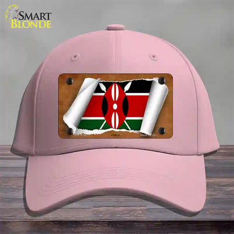 Kenya Flag Scroll Novelty License Plate Hat Cotton / Pink