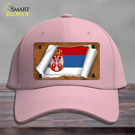 Serbia/Eagle Flag Scroll Novelty License Plate Hat Cotton / Pink