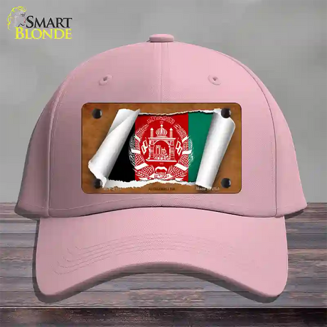 Afghanistan Flag Scroll Novelty License Plate Hat Cotton / Pink