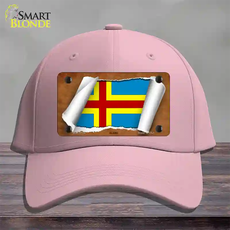 Aland Flag Scroll Novelty License Plate Hat Cotton / Pink