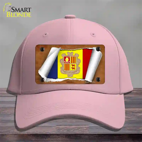 Andorra Flag Scroll Novelty License Plate Hat Cotton / Pink