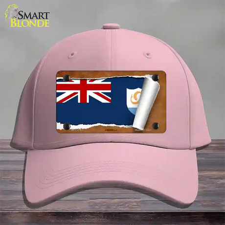 Anguilla Flag Scroll Novelty License Plate Hat Cotton / Pink