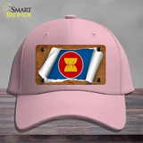 Asean Flag Scroll Novelty License Plate Hat Cotton / Pink