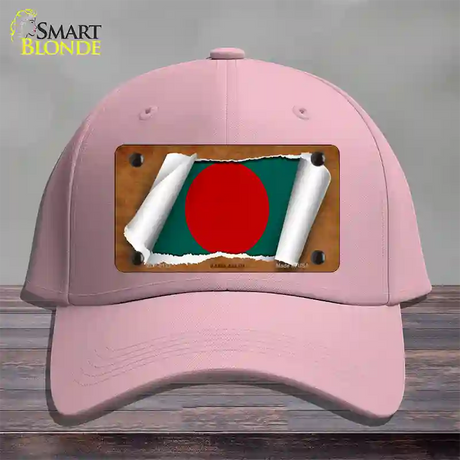 Bangladesh Flag Scroll Novelty License Plate Hat Cotton / Pink