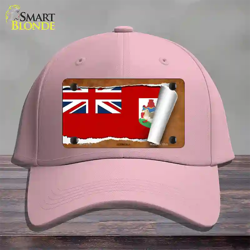 Bermuda Flag Scroll Novelty License Plate Hat Cotton / Pink