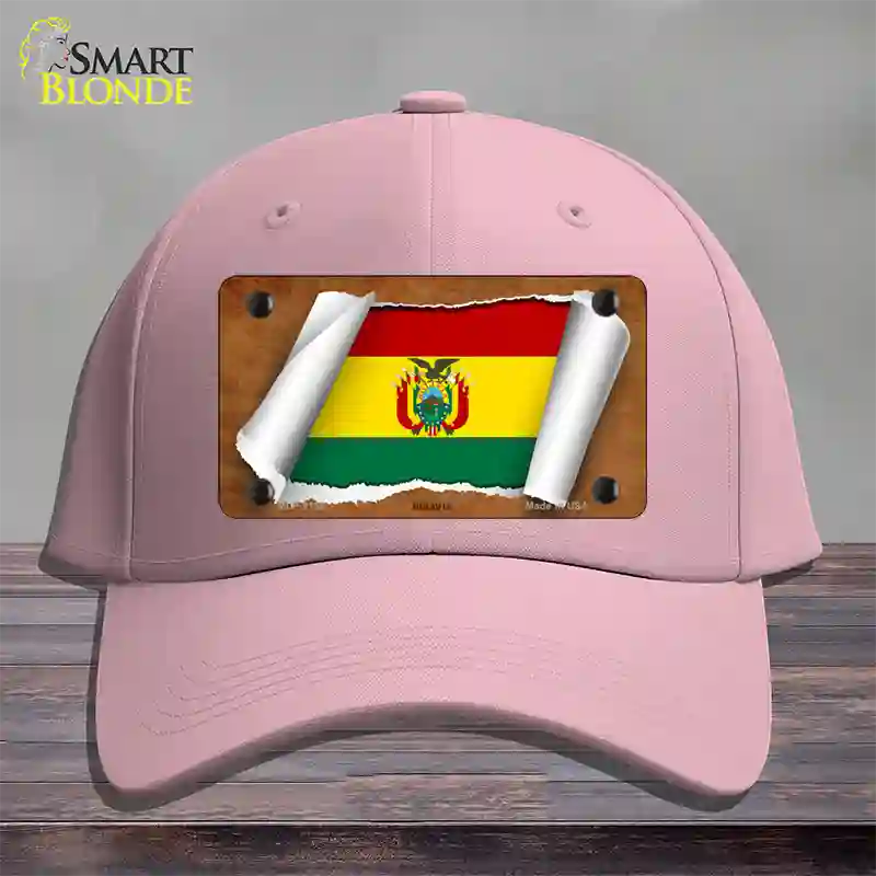 Bolivia Flag Scroll Novelty License Plate Hat Cotton / Pink