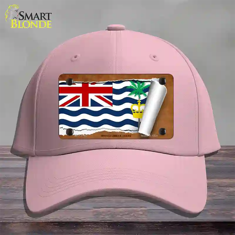 British Indian Ocean Flag Scroll Novelty License Plate Hat Cotton / Pink