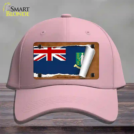 British Virgin Island Flag Scroll Novelty License Plate Hat Cotton / Pink