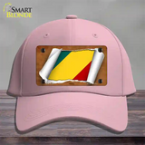 Congo Flag Scroll Novelty License Plate Hat Cotton / Pink