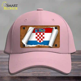 Croatia Flag Scroll Novelty License Plate Hat Cotton / Pink