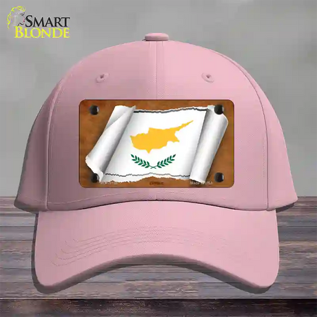 Cyprus Flag Scroll Novelty License Plate Hat Cotton / Pink