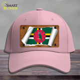 Dominica Flag Scroll Novelty License Plate Hat Cotton / Pink