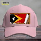 East Timor Flag Scroll Novelty License Plate Hat Cotton / Pink