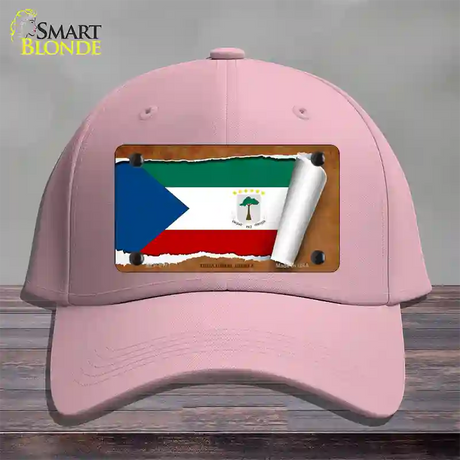 Equatorial Guinea Flag Scroll Novelty License Plate Hat Cotton / Pink